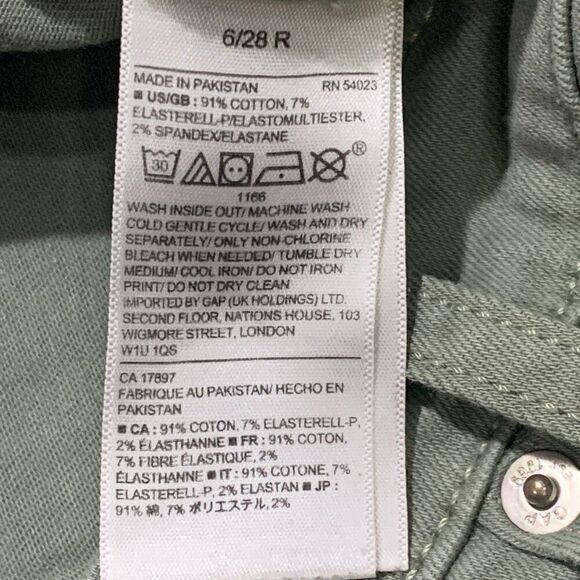 Gap Women's Size 6/28R Moss Green Distressed Leggings Jeggings Skimmer Cheville - Picture 4 of 8